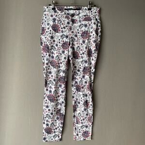 Kensie‎ sz 4 white pink floral boho pants